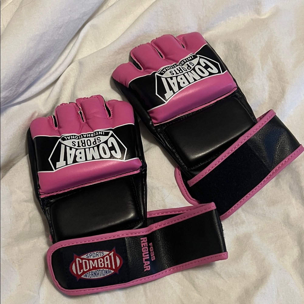 Pink and Black MMA Gloves